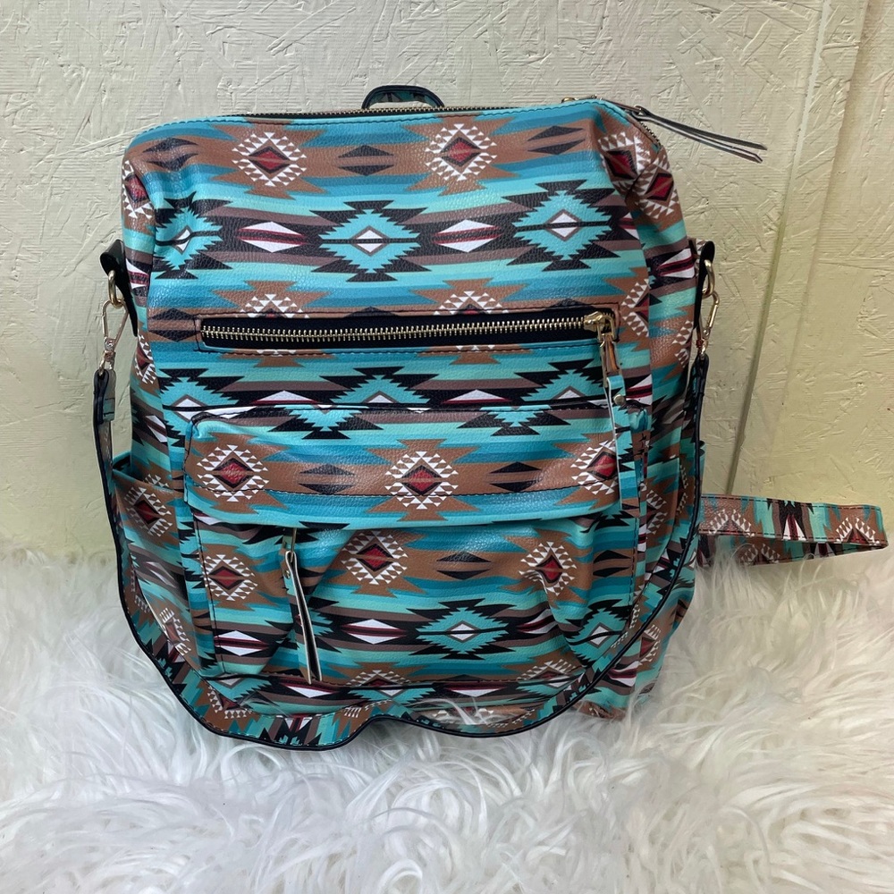 Western inspired backpack purse